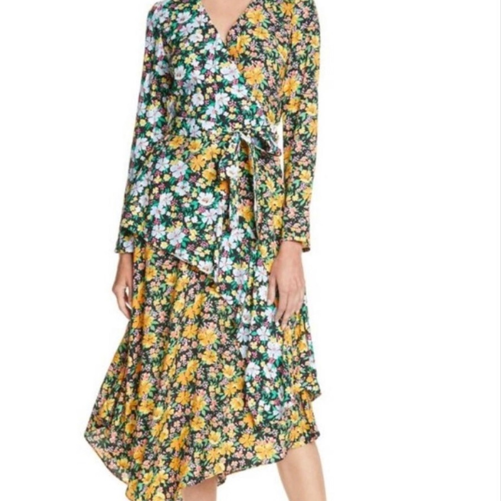 Maje floral dress faux wrap